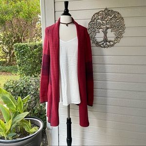 GUC CAbi Joy Cardigan Sweater #897, Sz M, Blue & Red
